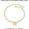 imageTONY ampamp SANDY Ankle Bracelets for Women  Initial Butterfly Anklet for Women Stainless Steel Figaro Chain Summer Beach Waterproof Foot Jewelry Gifts GoldSilverN  Gold