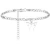 imageTONY ampamp SANDY Ankle Bracelets for Women  Initial Butterfly Anklet for Women Stainless Steel Figaro Chain Summer Beach Waterproof Foot Jewelry Gifts GoldSilverI  Silver