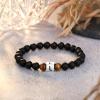 imageTONY ampamp SANDY Initial Bracelet for Men Teen Boys Graduation Gifts for Him Personalized AZ Letter Natural Stone Black Onyx Tiger Eye Beads Bracelet JewelryL