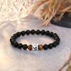 imageTONY ampamp SANDY Initial Bracelet for Men Teen Boys Graduation Gifts for Him Personalized AZ Letter Natural Stone Black Onyx Tiger Eye Beads Bracelet JewelryY