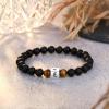 imageTONY ampamp SANDY Initial Bracelet for Men Teen Boys Graduation Gifts for Him Personalized AZ Letter Natural Stone Black Onyx Tiger Eye Beads Bracelet JewelryE