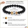 imageTONY ampamp SANDY Initial Bracelet for Men Teen Boys Graduation Gifts for Him Personalized AZ Letter Natural Stone Black Onyx Tiger Eye Beads Bracelet Jewelry0  A