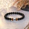 imageTONY ampamp SANDY Initial Bracelet for Men Teen Boys Graduation Gifts for Him Personalized AZ Letter Natural Stone Black Onyx Tiger Eye Beads Bracelet JewelryM