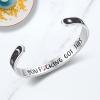 imageTONY ampamp SANDY Inspirational Bracelets for Women Teen Girls Personalized Gifts for Daughter Granddaughter Mom Sister Friends Stainless Steel Engraved Cuff Birthday Easter ChristmasA  Sun  Moon  You got this