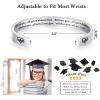imageTONY ampamp SANDY Inspirational Bracelets for Women Teen Girls Personalized Gifts for Daughter Granddaughter Mom Sister Friends Stainless Steel Engraved Cuff Birthday Easter ChristmasA  Graduation Gifts  Behind you  all your memories Before you  all your dreams