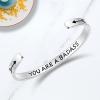 imageTONY ampamp SANDY Inspirational Bracelets for Women Teen Girls Personalized Gifts for Daughter Granddaughter Mom Sister Friends Stainless Steel Engraved Cuff Birthday Easter ChristmasA  You are a badass