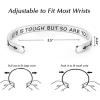 imageTONY ampamp SANDY Inspirational Bracelets for Women Teen Girls Personalized Gifts for Daughter Granddaughter Mom Sister Friends Stainless Steel Engraved Cuff Birthday Easter ChristmasA  Life is tough but so are you