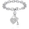 imageTONY ampamp SANDY Initial Charm Bracelets for Girls Women Stainless Steel AZ Bracelet Personalized Gifts Birthday Graduation Easter Stocking Stuffers for Teens Girls Jewelry Various DesignS