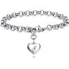 imageTONY ampamp SANDY Initial Charm Bracelets for Girls Women Stainless Steel AZ Bracelet Personalized Gifts Birthday Graduation Easter Stocking Stuffers for Teens Girls Jewelry Various DesignS  Heart