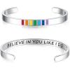 Believe in you like I do - Rainbow Cuff
