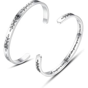 imageTONY ampamp SANDY Cuff Bracelets for Women Teen Girls Best Friend Sister Mom Daughter Granddaughter Cousin Personalized Birthday Mothers Day Christmas Easter Gifts for Teens Girls Women Jewelry1  Daughter Gifts  A daughter is just a little girl who grows up to be your best friend