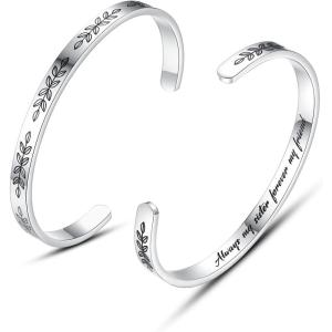 imageTONY ampamp SANDY Cuff Bracelets for Women Teen Girls Best Friend Sister Mom Daughter Granddaughter Cousin Personalized Birthday Mothers Day Christmas Easter Gifts for Teens Girls Women Jewelry1  Sister Gifts  Always my sister forever my friend