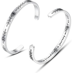 imageTONY ampamp SANDY Cuff Bracelets for Women Teen Girls Best Friend Sister Mom Daughter Granddaughter Cousin Personalized Birthday Mothers Day Christmas Easter Gifts for Teens Girls Women Jewelry0  Friend Gifts  A true friendship is a journey without an end