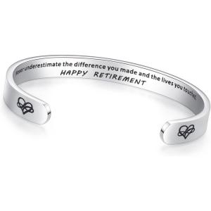 imageTONY ampamp SANDY Cuff Bracelets for Women Teen Girls Best Friend Sister Mom Daughter Granddaughter Cousin Personalized Birthday Mothers Day Christmas Easter Gifts for Teens Girls Women Jewelry1  Retirement Gifts  Never underestimate the difference you made  and the lives you touched