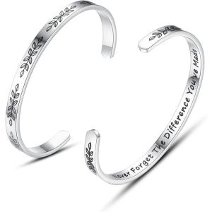 imageTONY ampamp SANDY Cuff Bracelets for Women Teen Girls Best Friend Sister Mom Daughter Granddaughter Cousin Personalized Birthday Mothers Day Christmas Easter Gifts for Teens Girls Women Jewelry1  Coworker gifts  Never forget the difference youve made