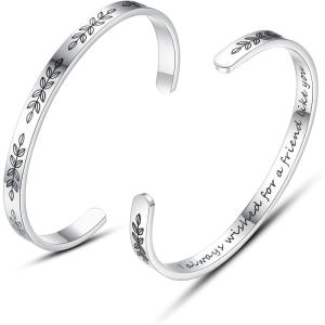 imageTONY ampamp SANDY Cuff Bracelets for Women Teen Girls Best Friend Sister Mom Daughter Granddaughter Cousin Personalized Birthday Mothers Day Christmas Easter Gifts for Teens Girls Women Jewelry0  Friend Gifts  I always wished for a friend like you