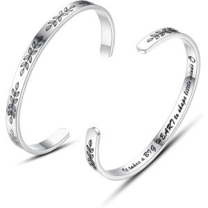 imageTONY ampamp SANDY Cuff Bracelets for Women Teen Girls Best Friend Sister Mom Daughter Granddaughter Cousin Personalized Birthday Mothers Day Christmas Easter Gifts for Teens Girls Women Jewelry1  Teacher Gifts  It takes a big heart to shape little minds