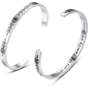 imageTONY ampamp SANDY Cuff Bracelets for Women Teen Girls Best Friend Sister Mom Daughter Granddaughter Cousin Personalized Birthday Mothers Day Christmas Easter Gifts for Teens Girls Women Jewelry0  Friend Gifts  Friends are the family we choose