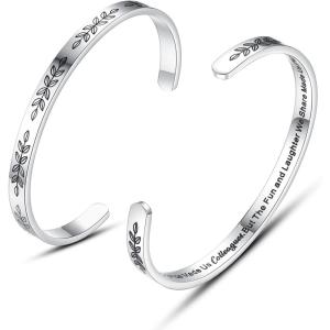 imageTONY ampamp SANDY Cuff Bracelets for Women Teen Girls Best Friend Sister Mom Daughter Granddaughter Cousin Personalized Birthday Mothers Day Christmas Easter Gifts for Teens Girls Women Jewelry1  Colleagues Gifts  Chance made us colleagues  but the fun and laughter we share made us friends