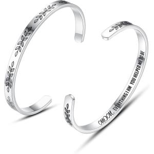imageTONY ampamp SANDY Cuff Bracelets for Women Teen Girls Best Friend Sister Mom Daughter Granddaughter Cousin Personalized Birthday Mothers Day Christmas Easter Gifts for Teens Girls Women Jewelry1  Mom Gifts  Mom  everything I am you helped me to be