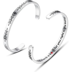 imageTONY ampamp SANDY Cuff Bracelets for Women Teen Girls Best Friend Sister Mom Daughter Granddaughter Cousin Personalized Birthday Mothers Day Christmas Easter Gifts for Teens Girls Women Jewelry0  Friend Gifts  A  Id shank a btch for you right in the kidney
