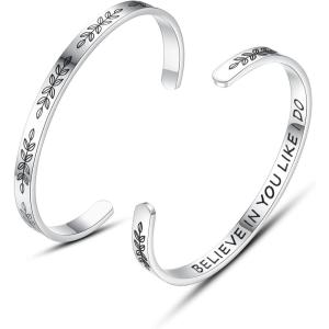 imageTONY ampamp SANDY Cuff Bracelets for Women Teen Girls Best Friend Sister Mom Daughter Granddaughter Cousin Personalized Birthday Mothers Day Christmas Easter Gifts for Teens Girls Women Jewelry1  Believe in you like I do