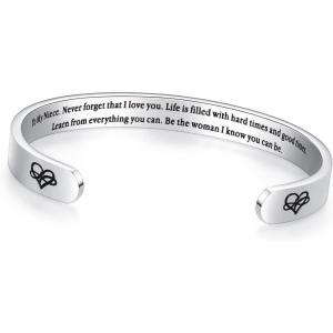 imageTONY ampamp SANDY Cuff Bracelets for Women Teen Girls Best Friend Sister Mom Daughter Granddaughter Cousin Personalized Birthday Mothers Day Christmas Easter Gifts for Teens Girls Women Jewelry1  Niece Gifts  To my niece  never forget that I love youBe the woman I know you can be