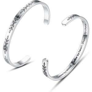 imageTONY ampamp SANDY Cuff Bracelets for Women Teen Girls Best Friend Sister Mom Daughter Granddaughter Cousin Personalized Birthday Mothers Day Christmas Easter Gifts for Teens Girls Women Jewelry1  Cousin Gifts  Cousins by blood  sisters by heart  friends by choice