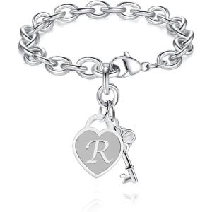 imageTONY ampamp SANDY Initial Charm Bracelets for Girls Women Stainless Steel AZ Bracelet Personalized Gifts Birthday Graduation Easter Stocking Stuffers for Teens Girls Jewelry Various DesignR