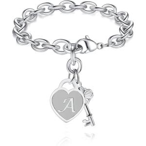imageTONY ampamp SANDY Initial Charm Bracelets for Girls Women Stainless Steel AZ Bracelet Personalized Gifts Birthday Graduation Easter Stocking Stuffers for Teens Girls Jewelry Various Design1  A