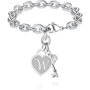 imageTONY ampamp SANDY Initial Charm Bracelets for Girls Women Stainless Steel AZ Bracelet Personalized Gifts Birthday Graduation Easter Stocking Stuffers for Teens Girls Jewelry Various DesignW