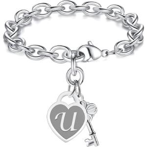 imageTONY ampamp SANDY Initial Charm Bracelets for Girls Women Stainless Steel AZ Bracelet Personalized Gifts Birthday Graduation Easter Stocking Stuffers for Teens Girls Jewelry Various DesignU  New