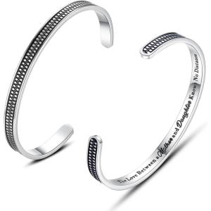 imageTONY ampamp SANDY Inspirational Bracelets for Women Teen Girls Personalized Gifts for Daughter Granddaughter Mom Sister Friends Stainless Steel Engraved Cuff Birthday Easter ChristmasA  Mother Daughter Gifts  The love between a mother and daughter knows no distance