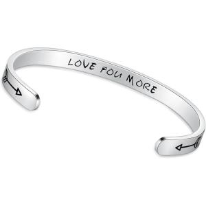 imageTONY ampamp SANDY Inspirational Bracelets for Women Teen Girls Personalized Gifts for Daughter Granddaughter Mom Sister Friends Stainless Steel Engraved Cuff Birthday Easter ChristmasA  Love You More