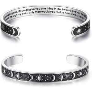 imageTONY ampamp SANDY Inspirational Bracelets for Women Teen Girls Personalized Gifts for Daughter Granddaughter Mom Sister Friends Stainless Steel Engraved Cuff Birthday Easter ChristmasA  Granddaughter Gifts  If I could give you one thing in lifehow special you are to me