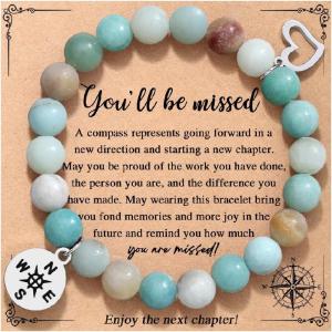 imageTONY ampamp SANDY Retirement Gifts for Women Compass Bracelet Coworkers Farewell Leaving Goodbye Moving Going Away Gifts for Coworkers Women Friends Teacher EmployeeYoull be missed  Amazonite