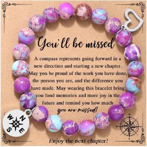 imageTONY ampamp SANDY Retirement Gifts for Women Compass Bracelet Coworkers Farewell Leaving Goodbye Moving Going Away Gifts for Coworkers Women Friends Teacher EmployeeYoull be missed  Imperical Jasper