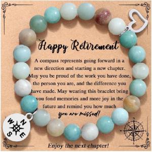 imageTONY ampamp SANDY Retirement Gifts for Women Compass Bracelet Coworkers Farewell Leaving Goodbye Moving Going Away Gifts for Coworkers Women Friends Teacher EmployeeRetirement  Amazonite