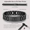 imageTONY ampamp SANDY Christian Gifts for Men American Flag Cross Bracelet Stainless Steel Bible Verse Jewelry Birthday Christmas Stocking Stuffers for Men AdultsBe Strong