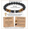 imageTONY ampamp SANDY Cross Bracelet Men Boys Christian Gifts for Teen Boys Son Grandson Nephew on Graduation Fathers Day Easter Birthday ChristmasConfirmation 8 inches