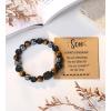 imageTONY ampamp SANDY Natural Stone Bracelets for Men Boys Son Grandson Nephew Boyfriend Dad Step Dad  Birthday Christmas Easter Gifts for Teens Boys Him Men AdultsTo My Son