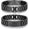 imageTONY ampamp SANDY Christian Gifts for Men American Flag Cross Bracelet Stainless Steel Bible Verse Jewelry Birthday Christmas Stocking Stuffers for Men AdultsBe Strong