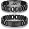 imageTONY ampamp SANDY Christian Gifts for Men American Flag Cross Bracelet Stainless Steel Bible Verse Jewelry Birthday Christmas Stocking Stuffers for Men AdultsAlways remember