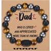 imageTONY ampamp SANDY Natural Stone Bracelets for Men Boys Son Grandson Nephew Boyfriend Dad Step Dad  Birthday Christmas Easter Gifts for Teens Boys Him Men AdultsTo My Dad