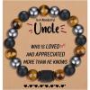 imageTONY ampamp SANDY Natural Stone Bracelets for Men Boys Son Grandson Nephew Boyfriend Dad Step Dad  Birthday Christmas Easter Gifts for Teens Boys Him Men AdultsTo My Uncle