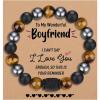 imageTONY ampamp SANDY Natural Stone Bracelets for Men Boys Son Grandson Nephew Boyfriend Dad Step Dad  Birthday Christmas Easter Gifts for Teens Boys Him Men AdultsTo My Boyfriend