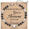 imageTONY ampamp SANDY Tiny Beaded Bracelets for Women Sometimes You Forget Youre Awesome Unique Gifts for Women Mom Daughter Wife Coworkers Best Friend Bestie GranddaughterBlack Onyx