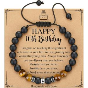 imageTONY ampamp SANDY 1021st Birthday Gifts for Boy Faith Adjustable Cross Bracelet 10 13 16 18 21 Year Old Birthday Gifts for Him Men Son Grandson Nephew16th Birthday
