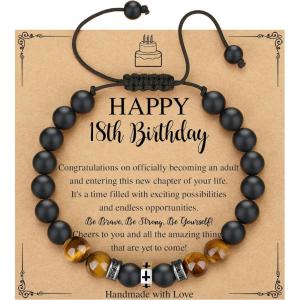 imageTONY ampamp SANDY 1021st Birthday Gifts for Boy Faith Adjustable Cross Bracelet 10 13 16 18 21 Year Old Birthday Gifts for Him Men Son Grandson Nephew18th Birthday