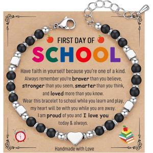 imageTONY ampamp SANDY 2025 Graduation Gifts for Her Graduation Bracelets for Women Girls Middle High School College Graduates With Grad Cap Box and Meaningful CardsBack to School  Black Onyx